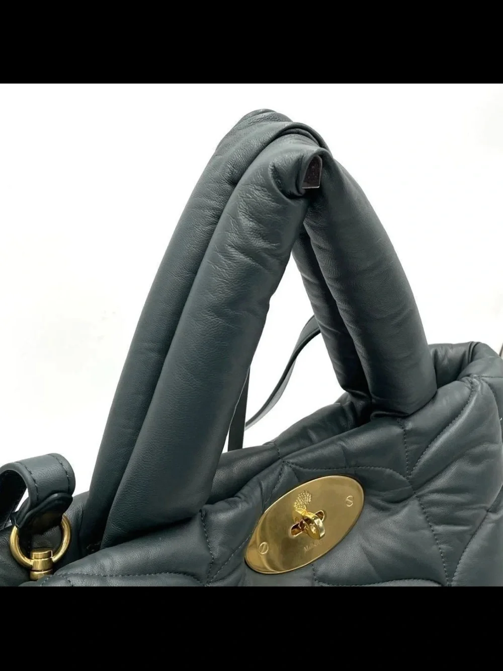 Mulberry Black Quilted Leather Tote with Gold Hardware